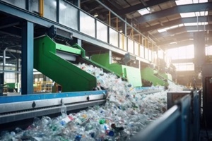 plastic bottles recycling plant